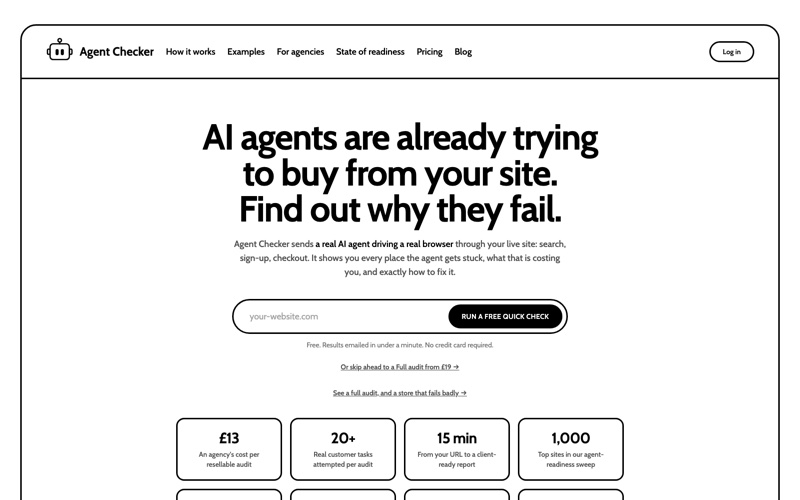 Screenshot of Agent Checker